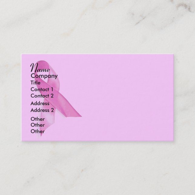 Breast Cancer Ribbon Business Card (Front)
