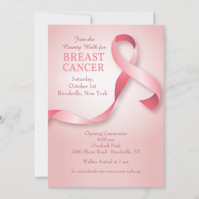 Breast Cancer Ribbon Invitation (Front)