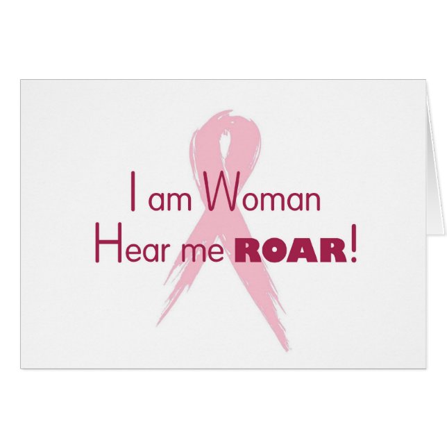 Breast Cancer Roar card (Front Horizontal)