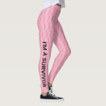 Breast Cancer Run Your Name Double Sid Pink Ribbon Leggings<br><div class="desc">Join the breast cancer run races with these pink ribbon leggings,  your name & how strong you are or who you support.  Survivor or your text on one side.  Your name or who you support on the other side.</div>