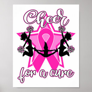 Breast Cancer Shirt Pink Ribbon Cheerleader  Poster