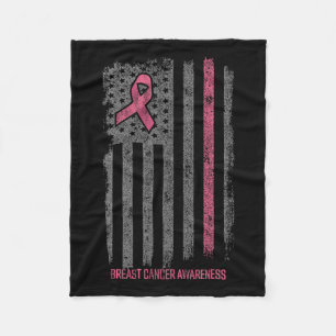 Breast Cancer Shirts American Flag Breast Cancer A Fleece Blanket