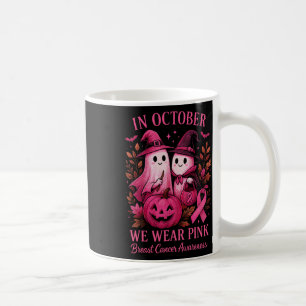 Breast Cancer Shirts Women Halloween In October We Coffee Mug