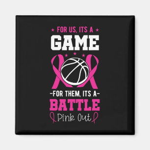 Breast Cancer Sketll Player Coach Pink Ribbon Awar Magnet