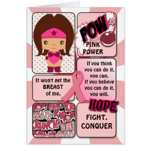 Breast Cancer Super Hero Card