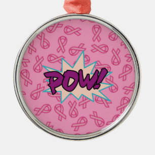 Breast Cancer Super Hero Metal Tree Decoration