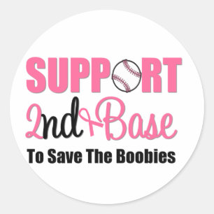 Breast Cancer Support 2nd Base Classic Round Sticker