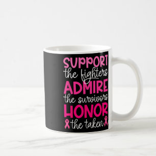 Breast Cancer Support Admire Honour Breast Cancer  Coffee Mug