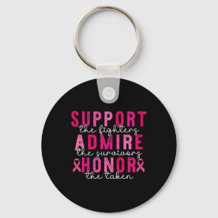 Breast Cancer Support Admire Honour Breast Cancer  Key Ring
