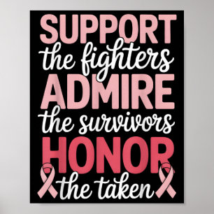 Breast Cancer Support Admire Honour Breast Cancer  Poster