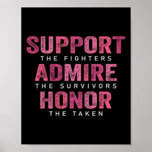 Breast Cancer Support Admire Honour Breast Cancer Poster