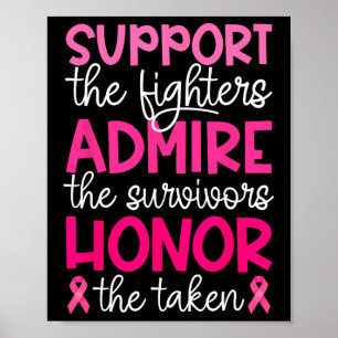 Breast Cancer Support Admire Honour Breast Cancer Poster