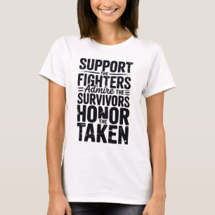 Breast Cancer Support Admire Honour Breast Cancer T-Shirt
