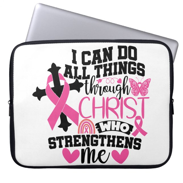 BREAST CANCER SUPPORT & AWARENESS LAPTOP SLEEVE (Front)