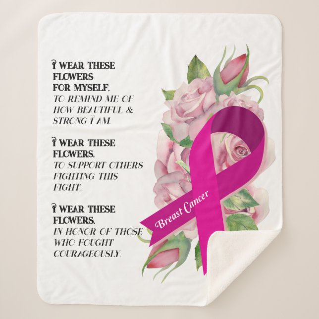 Breast Cancer Support Awareness Throw blanket (Front)