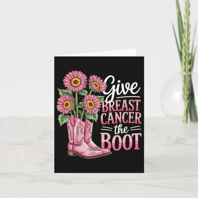 Breast Cancer Support Boot Funny  Card (Front)