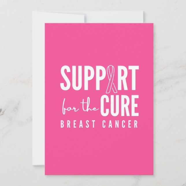 breast cancer support cure Invitation Announcement (Front)