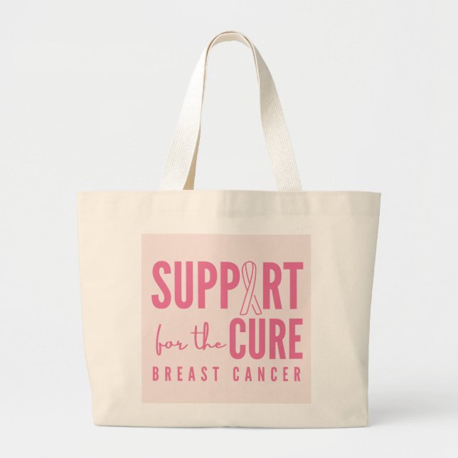 breast cancer support cure pink Totes Bags (Front)