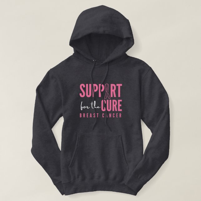 breast cancer.support.cure. Pullover Hoodie (Design Front)