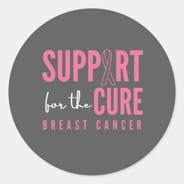 breast cancer. support. cure. Stickers & Labels (Front)