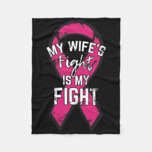 Breast Cancer Support Gift Awareness Husband Wife Fleece Blanket