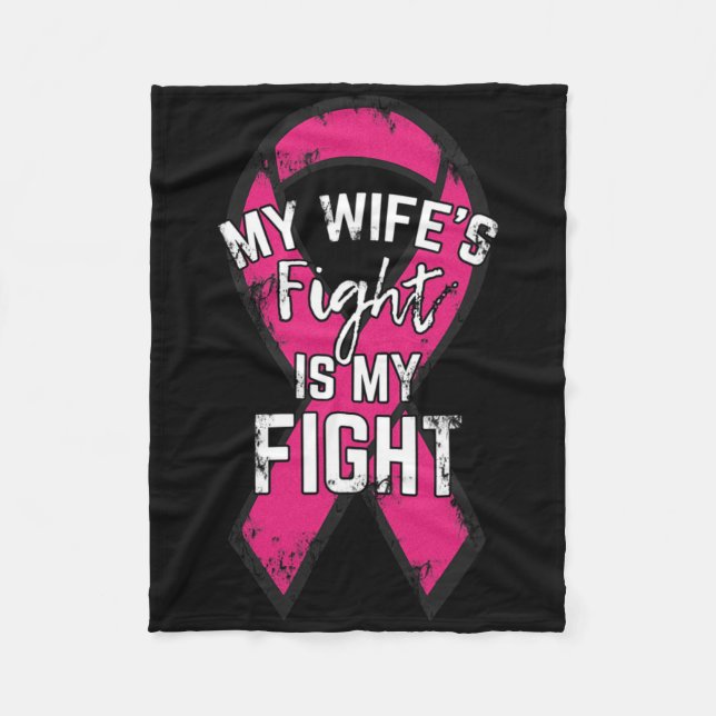 Breast Cancer Support Gift Awareness Husband Wife  Fleece Blanket (Front)