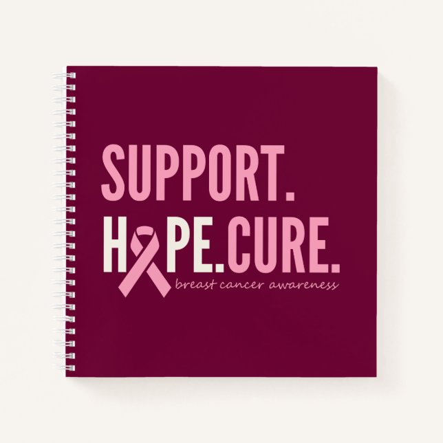 breast cancer support hope cure Notebook journal (Front)