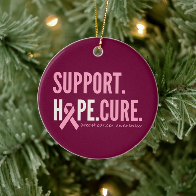 breast cancer support hope Ornament Christmas  (Tree)