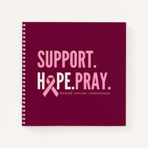 breast cancer support hope pray Notebook Journal