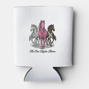 Breast Cancer Support Horse Vector Shirt Design_1 Can Cooler