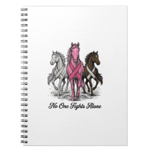 Breast Cancer Support Horse Vector Shirt Design_1 Notebook