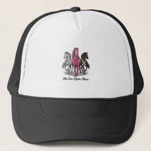 Breast Cancer Support Horse Vector Shirt Design_1 Trucker Hat