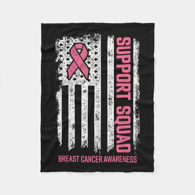 Breast Cancer Support Squad Breast Cancer Awarenes Fleece Blanket (Front)