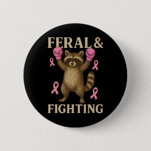 Breast Cancer Support Squad Feral And Fighter Funn 6 Cm Round Badge