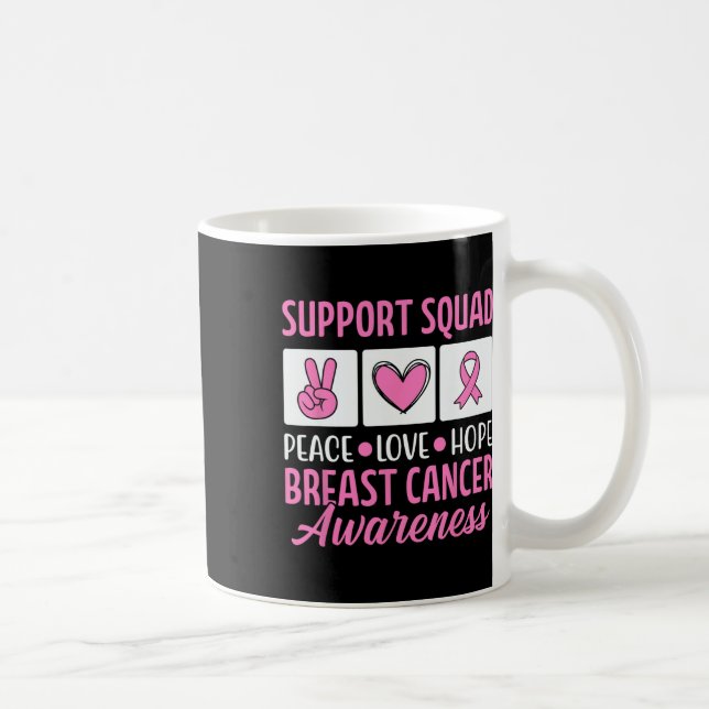 Breast Cancer Support Squad For Awareness Warriors Coffee Mug (Right)