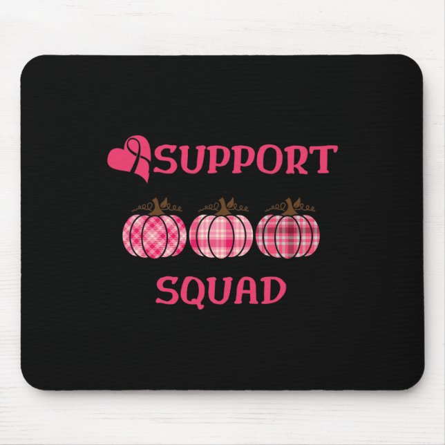Breast Cancer Support Squad - Pink Plaid Pumpkins  Mouse Pad (Front)