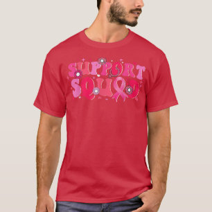 Breast Cancer Support Squad Pink Ribbon Vintage Gr T-Shirt
