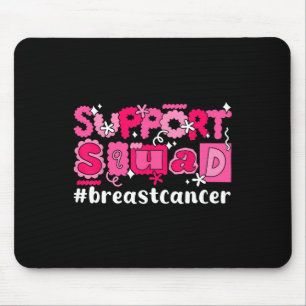 Breast Cancer Support Squads Pink Ribbon Flower Fa Mouse Pad