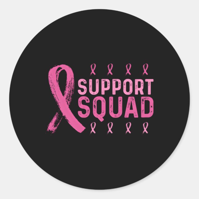 Breast Cancer Support Support Squad Classic Round Sticker (Front)