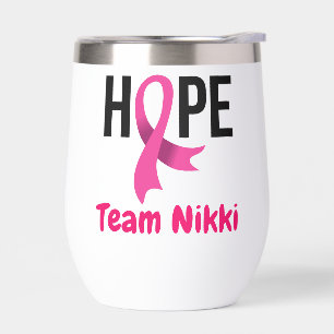 Breast Cancer Support Team Pink Ribbon Personalise