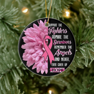 Breast Cancer Support The Fighters Gift For Her T- Ceramic Tree Decoration