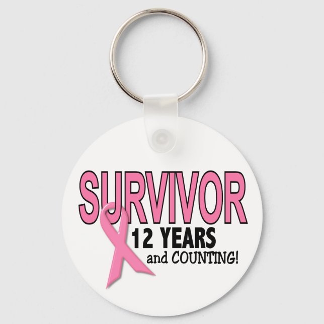 BREAST CANCER SURVIVOR 12 Years & Counting Key Ring (Front)