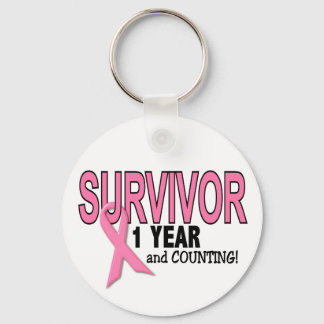 BREAST CANCER SURVIVOR 1 Year & Counting Key Ring