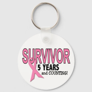 BREAST CANCER SURVIVOR 5 Years & Counting Key Ring