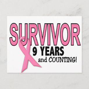 BREAST CANCER SURVIVOR 9 Years & Counting Postcard