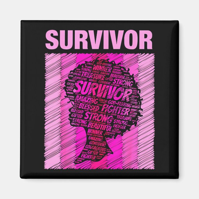 Breast Cancer Survivor African American Woman Nk A Magnet (Front)
