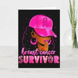 Breast Cancer Survivor Black Women Afro African Ch Card