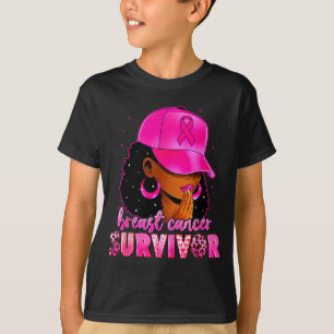 Breast Cancer Survivor Black Women Afro African Ch T-Shirt