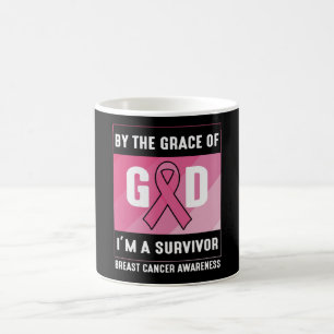 Breast Cancer Survivor By God’s Grace Christian Coffee Mug