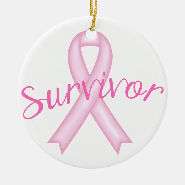 Breast Cancer Survivor Ceramic Tree Decoration (Front)